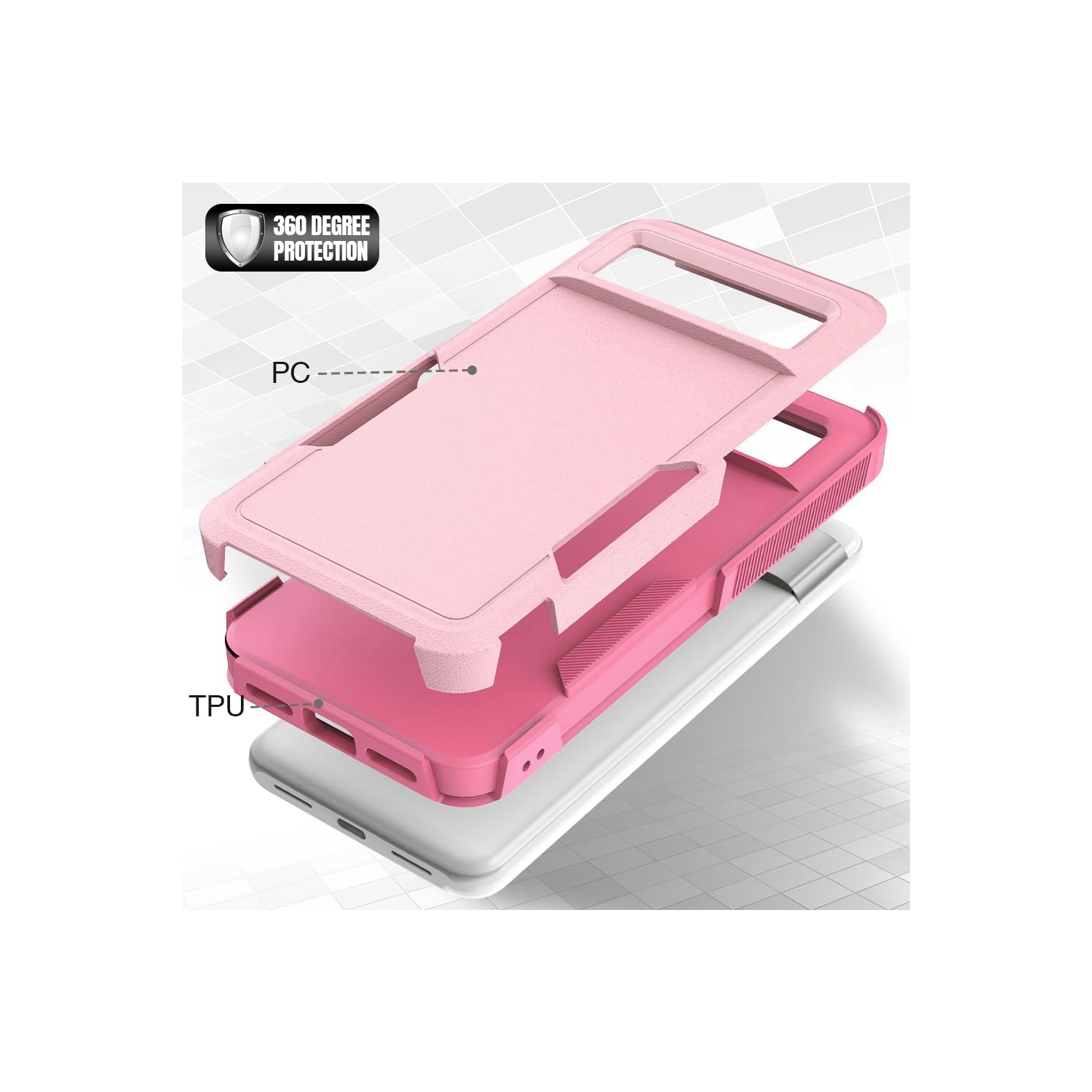 Étui rigide ajusté double couche robuste de XCRS pour Pixel 9a de Google