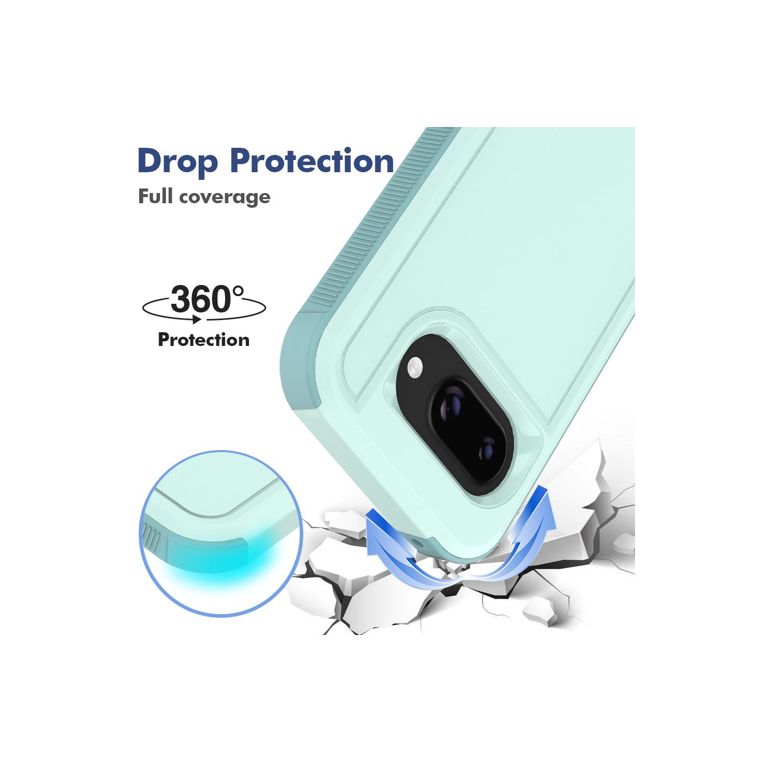 Étui rigide ajusté double couche robuste de XCRS pour Pixel 9a de Google