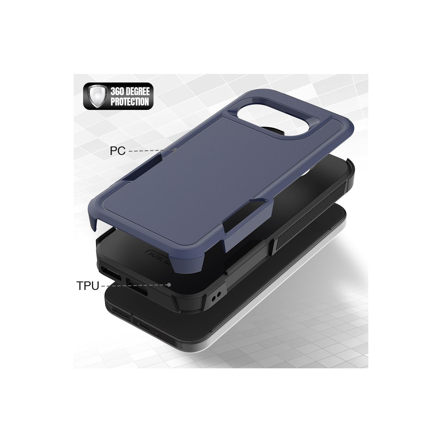 Étui rigide ajusté double couche robuste de XCRS pour Pixel 9a de Google