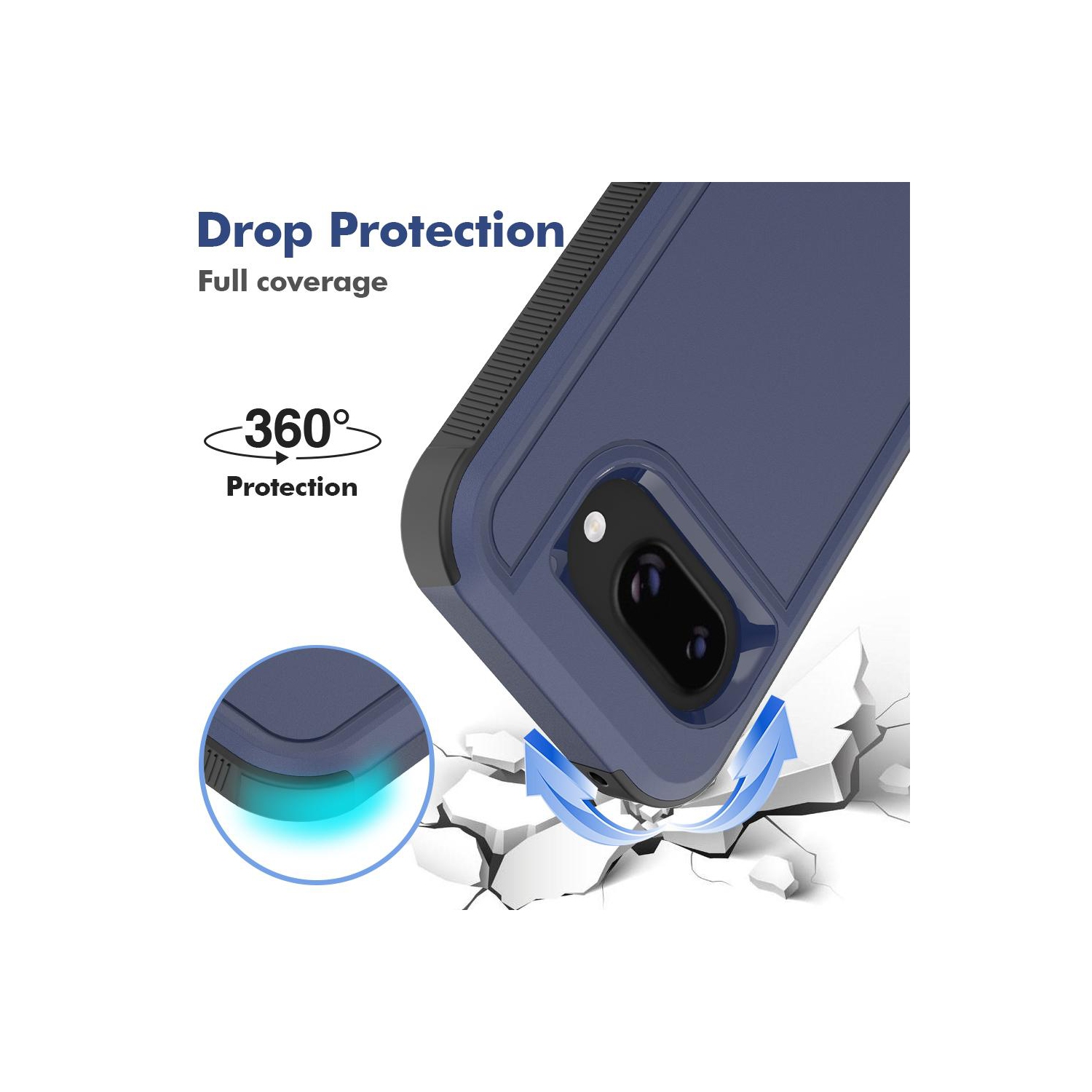 Étui rigide ajusté double couche robuste de XCRS pour Pixel 9a de Google