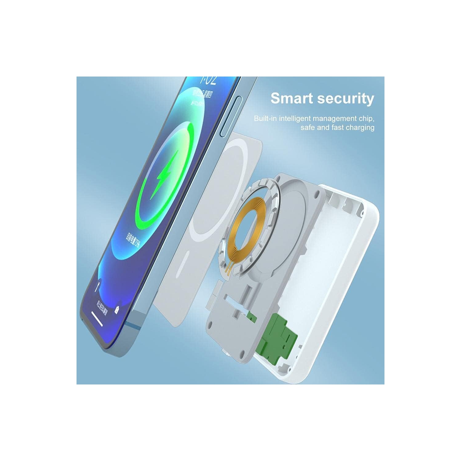 BIG DEAL - 7 in 1 Set, Smart Watch, Earbuds, MagSafe Power Bank 5000 mAh, MagSafe Magnetic Wireless Charger, 20 W iPhone Fast Charger with Line of