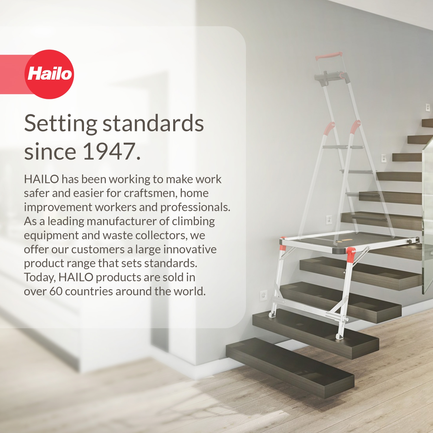 Hailo – Plateforme d'escalier TP1 pour escabeaux et échelles, capacité 330 lb, noir