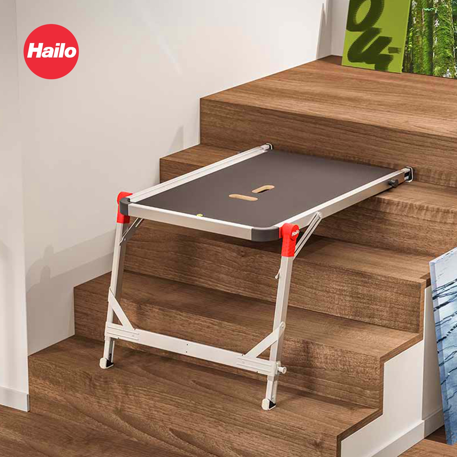 Hailo – Plateforme d'escalier TP1 pour escabeaux et échelles, capacité 330 lb, noir