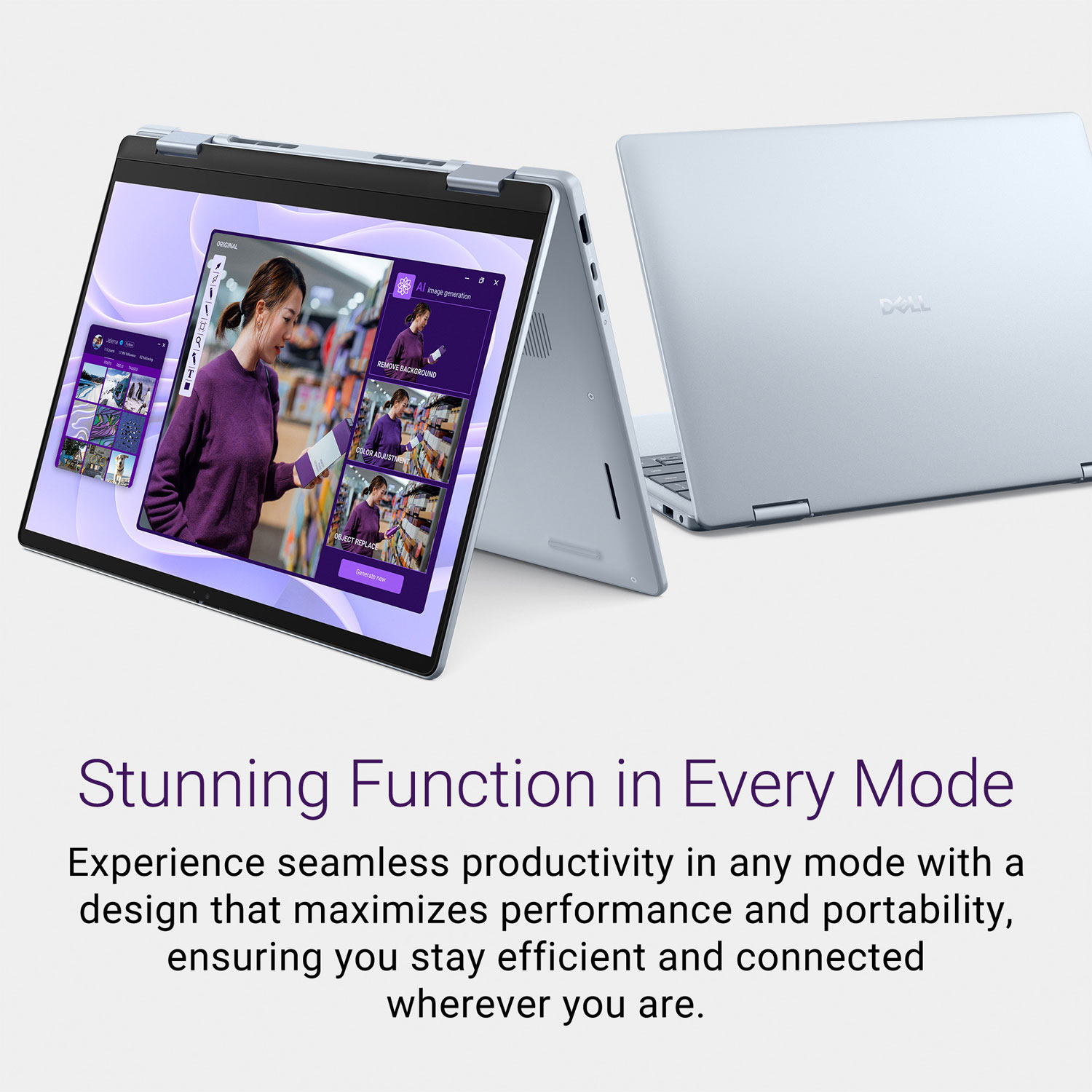 Portable 2-en-1 à écran tactile de 14 po Copilot+ PC Plus de Dell - Bleu glacier