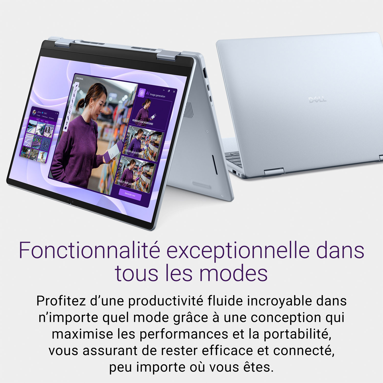 Portable 2-en-1 à écran tactile de 14 po Copilot+ PC Plus de Dell - Bleu glacier