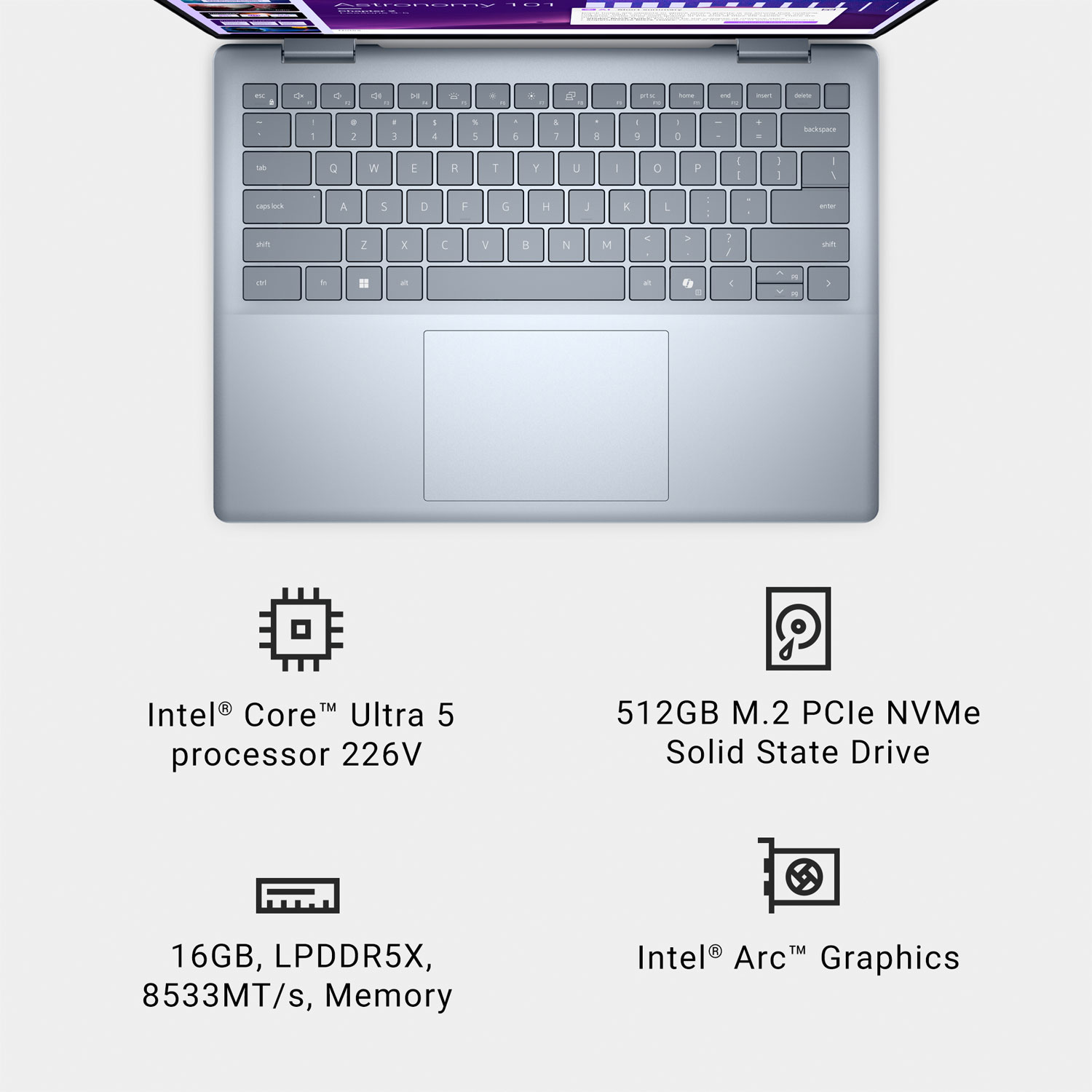 Portable 2-en-1 à écran tactile de 14 po Copilot+ PC Plus de Dell - Bleu glacier