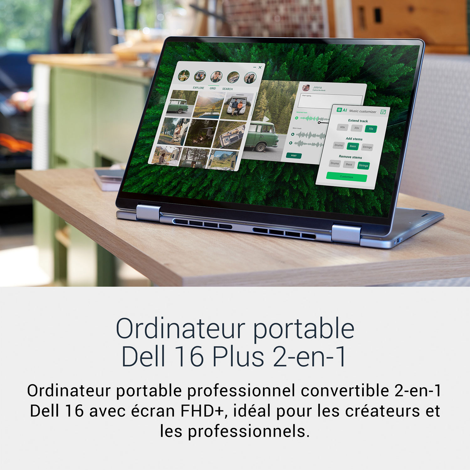 Portable 2-en-1 à écran tactile de 16 po Plus de Dell - Bleu glacier