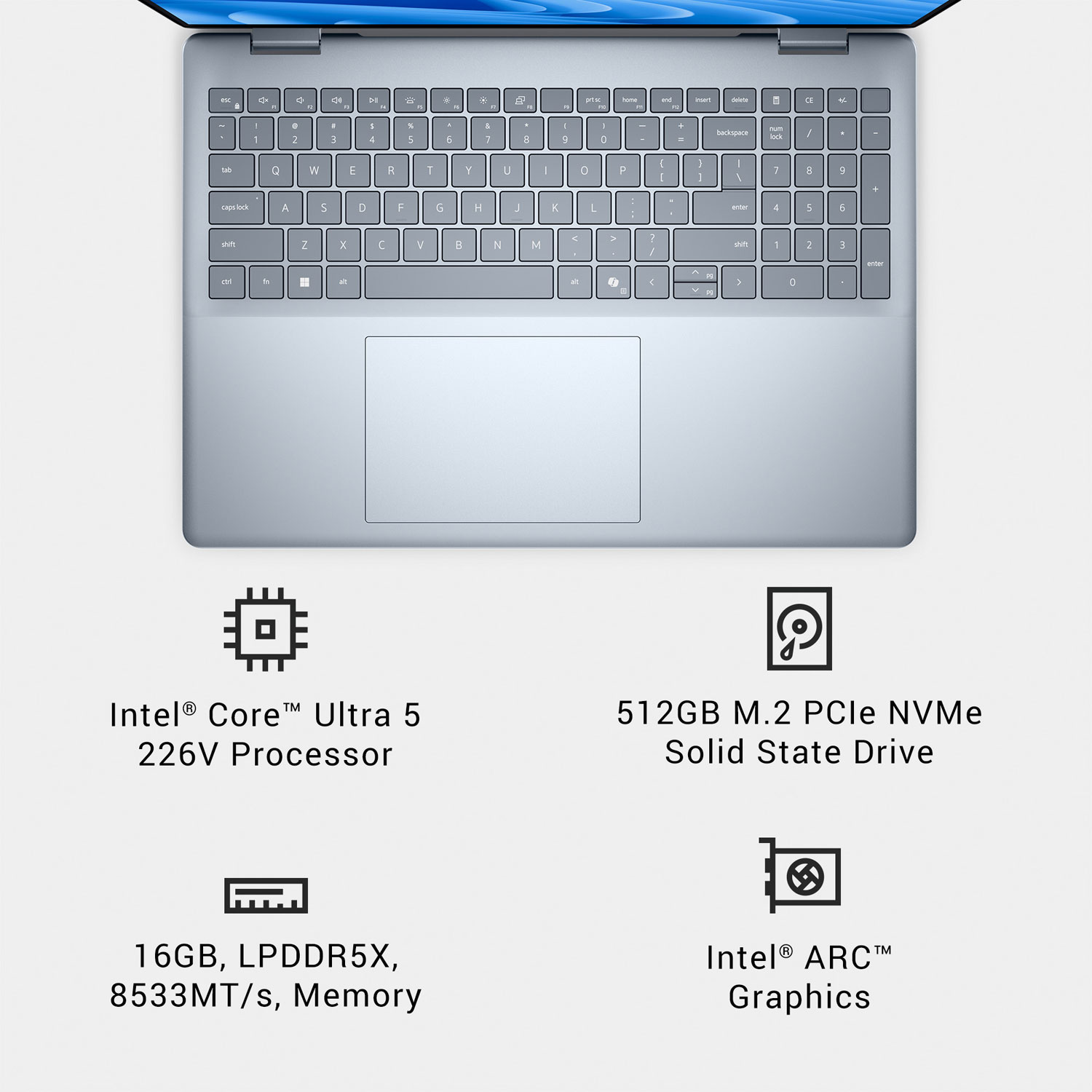 Portable 2-en-1 à écran tactile de 16 po Plus de Dell - Bleu glacier