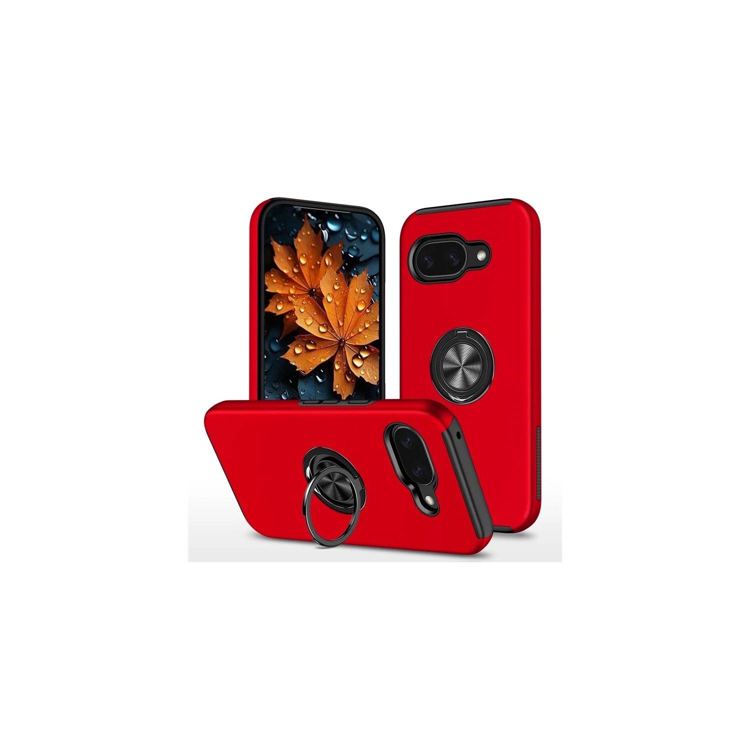 XCRS Hard Shell Swirl Ring Case for Google Pixel 9a – Built-in Magnetic Ring Kickstand Cover