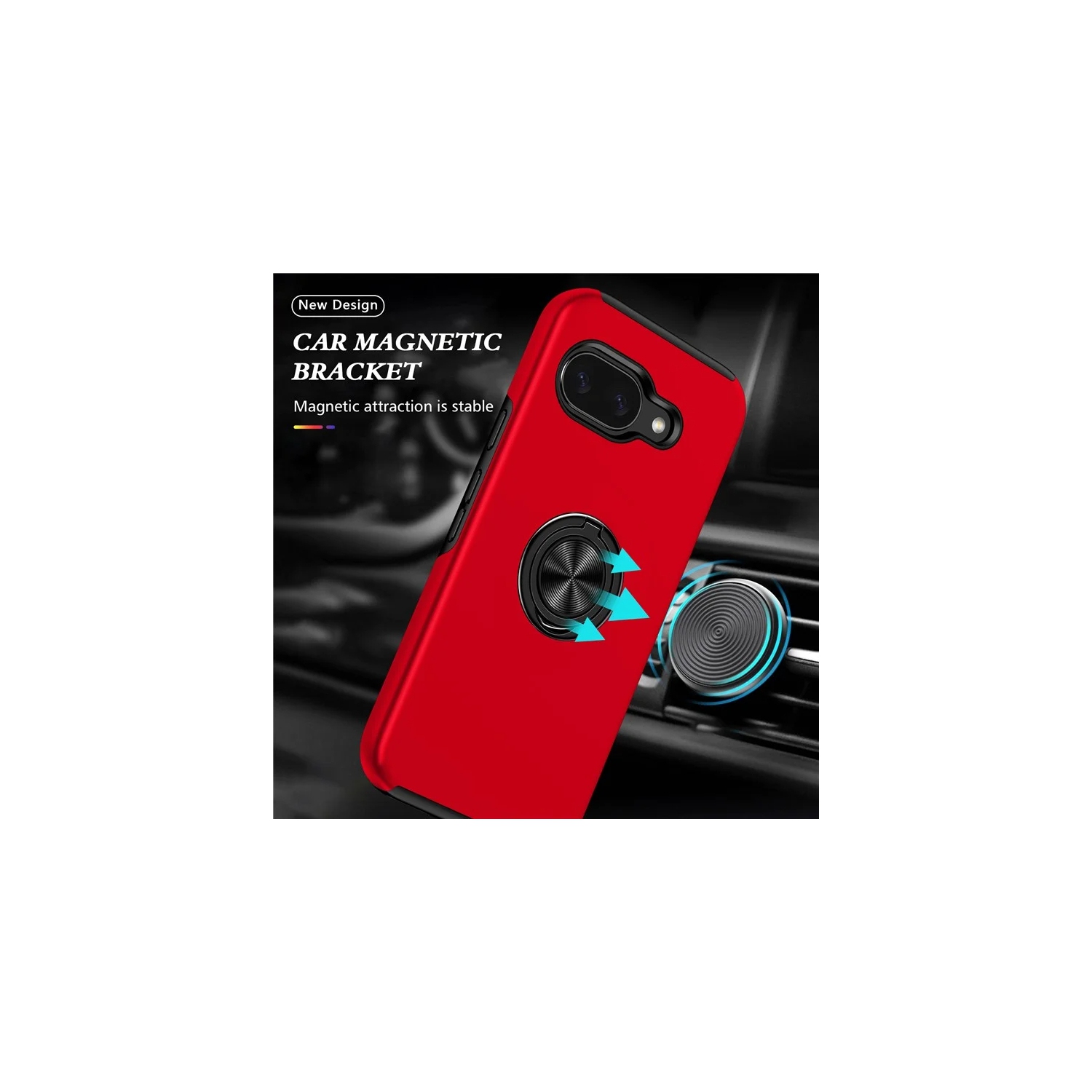 XCRS Hard Shell Swirl Ring Case for Google Pixel 9a – Built-in Magnetic Ring Kickstand Cover