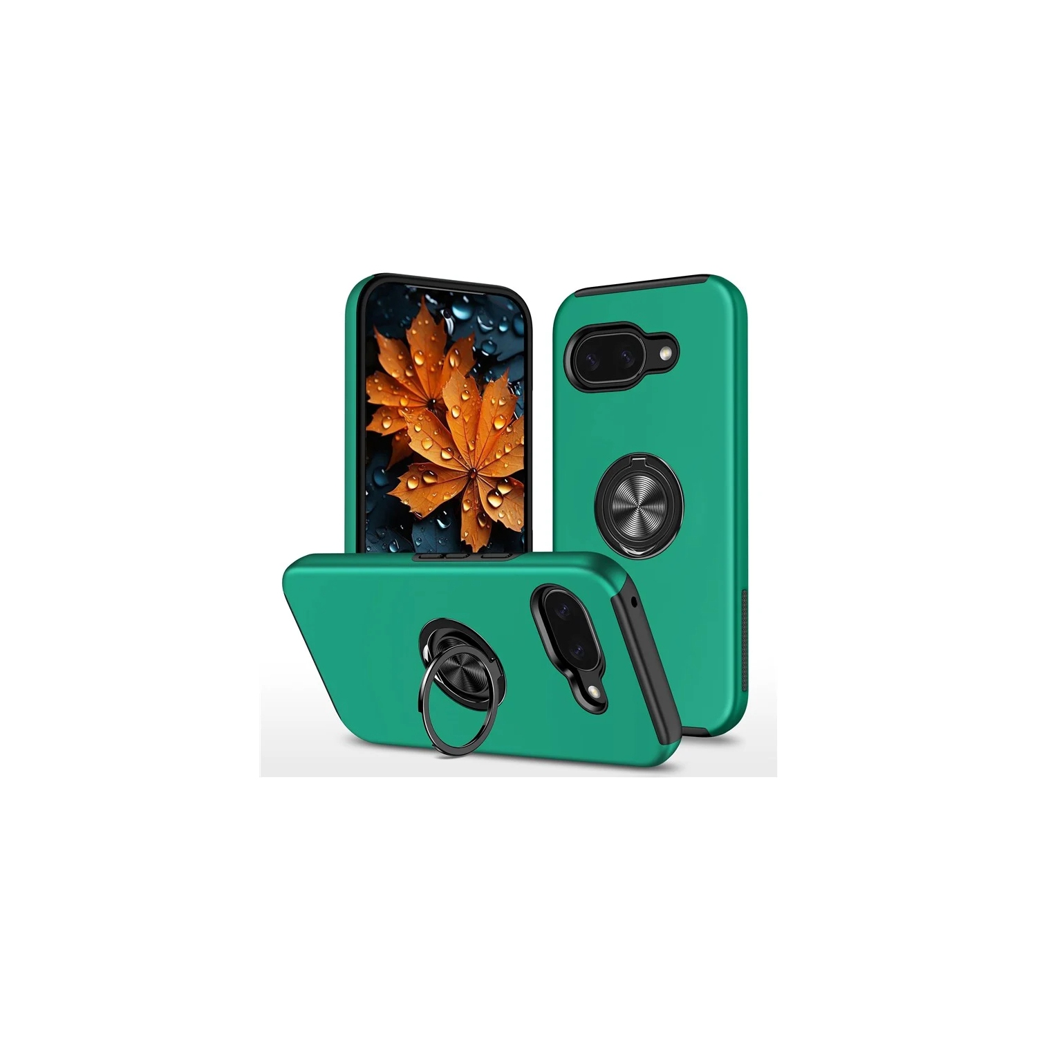 XCRS Hard Shell Swirl Ring Case for Google Pixel 9a – Built-in Magnetic Ring Kickstand Cover