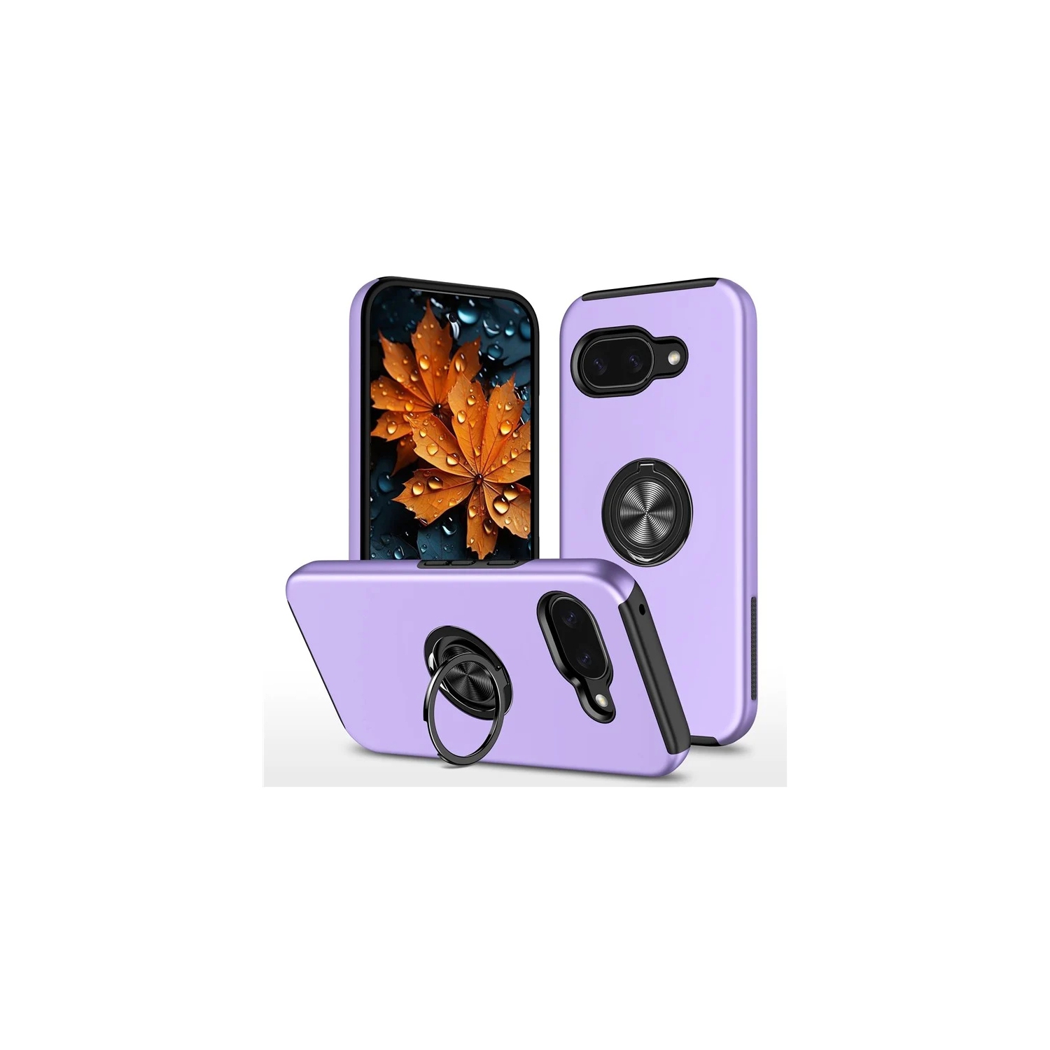 XCRS Hard Shell Swirl Ring Case for Google Pixel 9a – Built-in Magnetic Ring Kickstand Cover