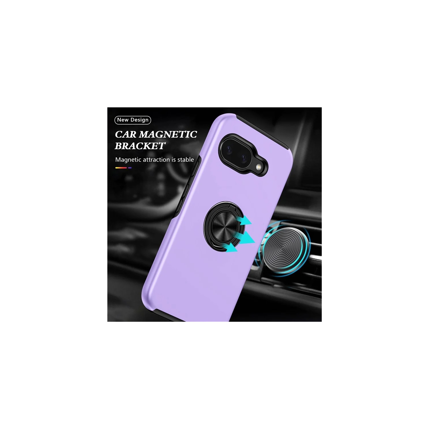 XCRS Hard Shell Swirl Ring Case for Google Pixel 9a – Built-in Magnetic Ring Kickstand Cover