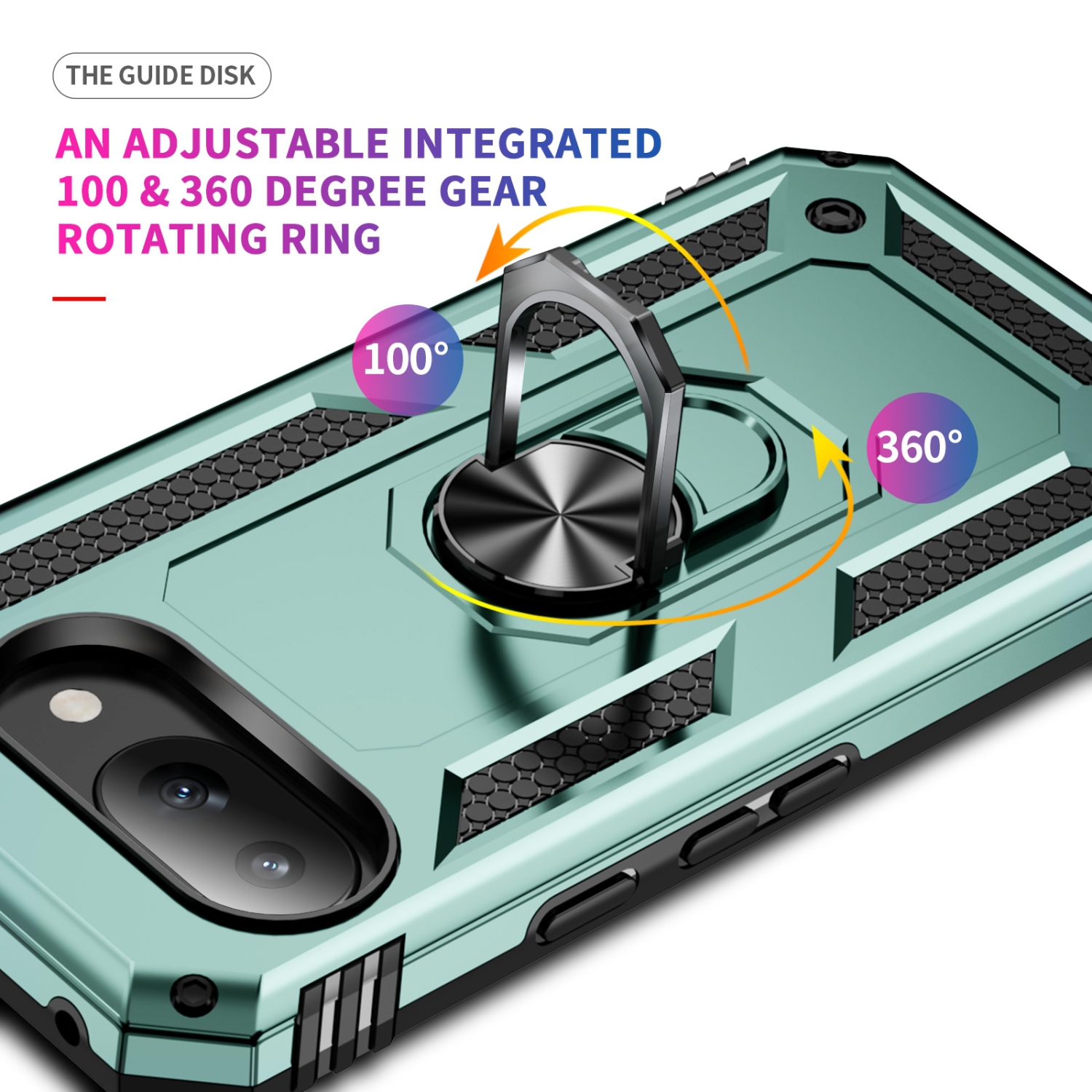 Étui de protection double couche Slim Armor XCRS pour Pixel 9a de Google – Couvercle de béquille à anneau magnétique intégré