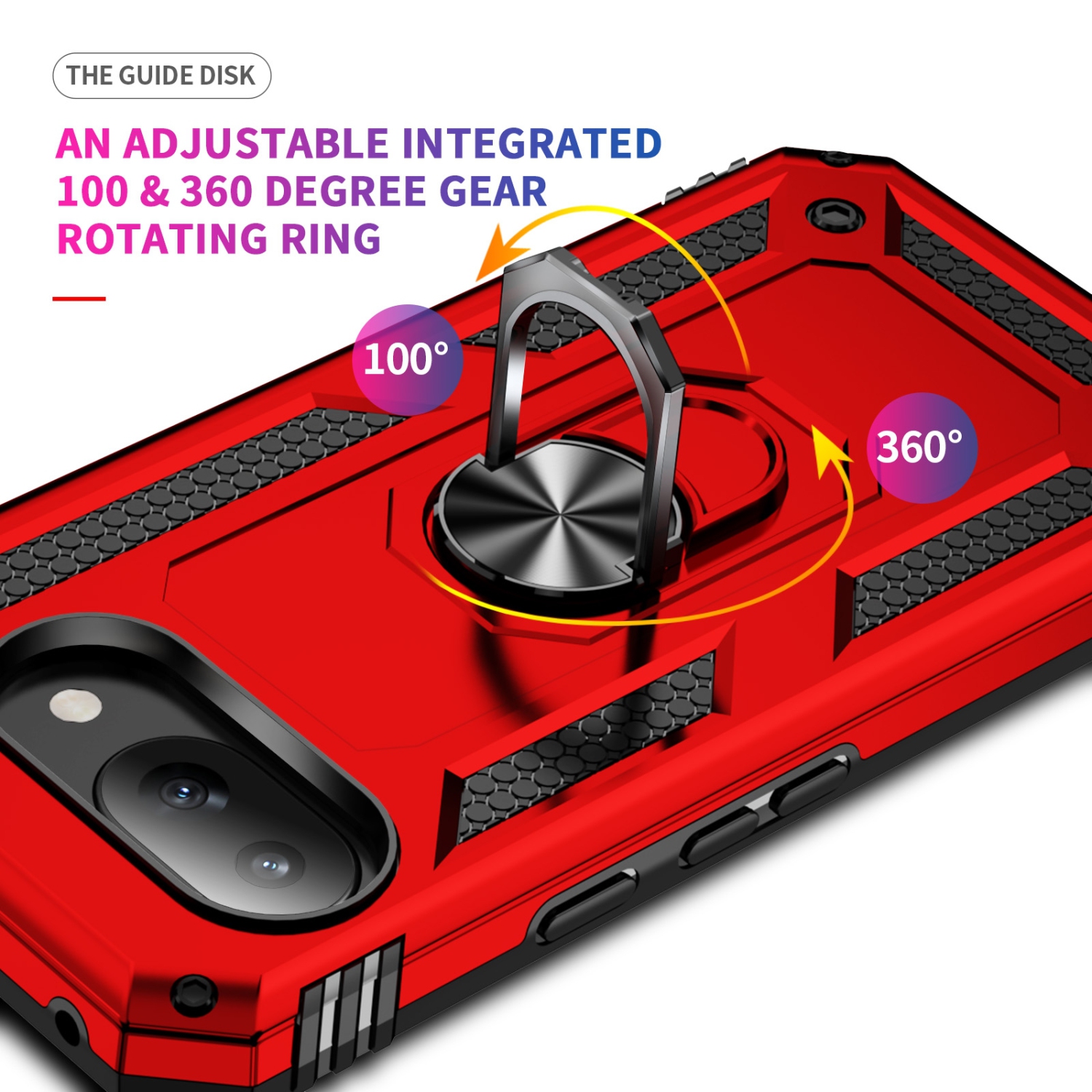 XCRS Dual-Layer Slim Armor Protection Case Google Pixel 9a – Built-in Magnetic Ring Kickstand Cover