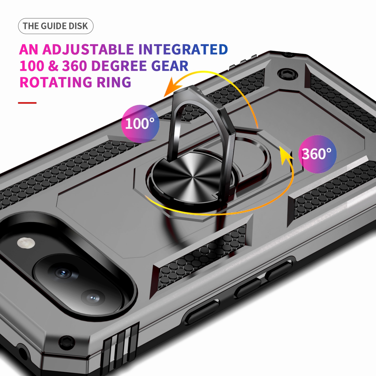 XCRS Dual-Layer Slim Armor Protection Case Google Pixel 9a – Built-in Magnetic Ring Kickstand Cover