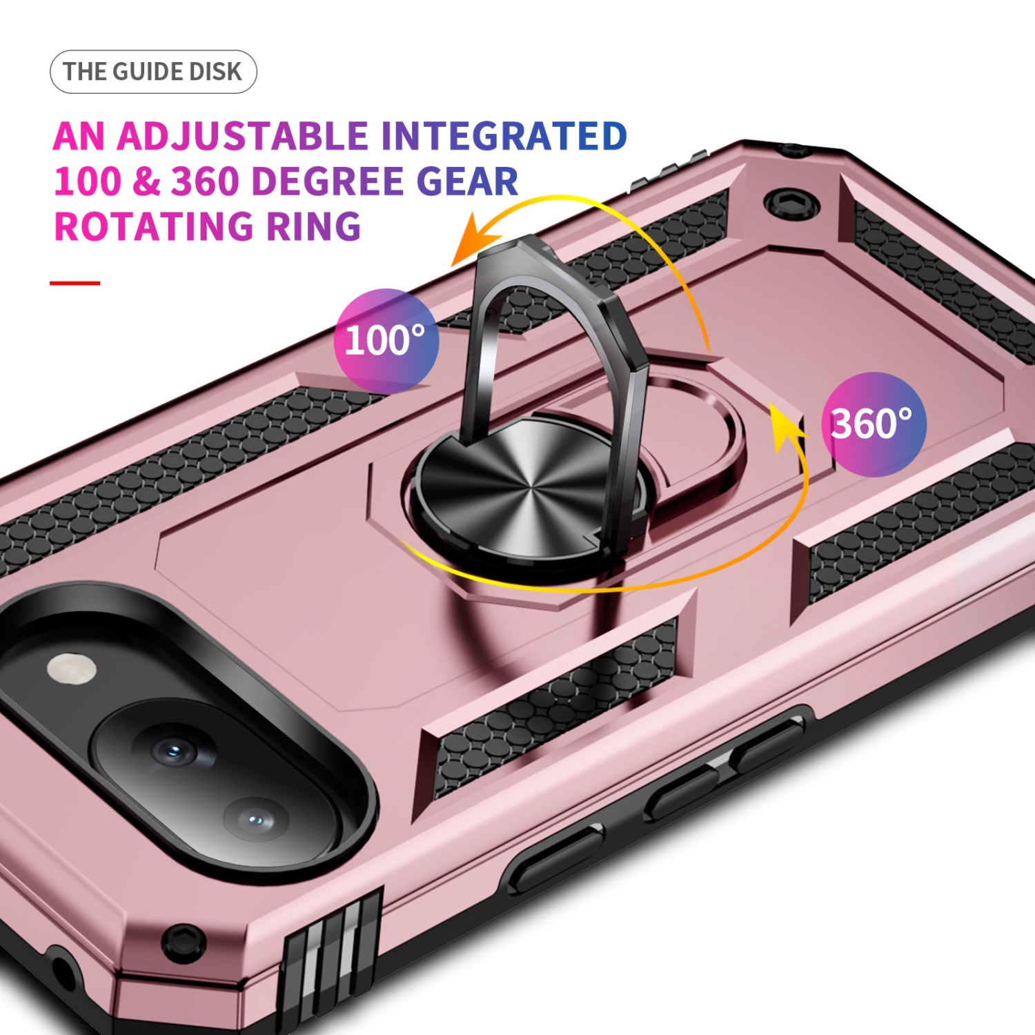 XCRS Dual-Layer Slim Armor Protection Case Google Pixel 9a – Built-in Magnetic Ring Kickstand Cover