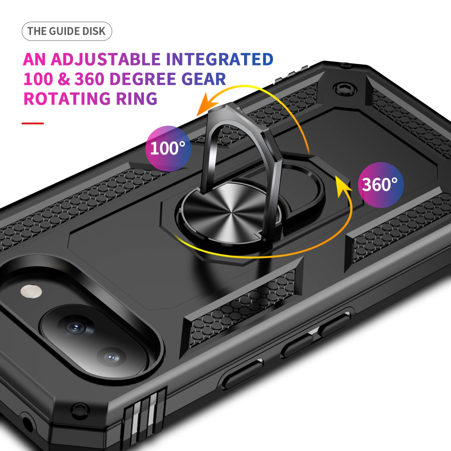 XCRS Dual-Layer Slim Armor Protection Case Google Pixel 9a – Built-in Magnetic Ring Kickstand Cover