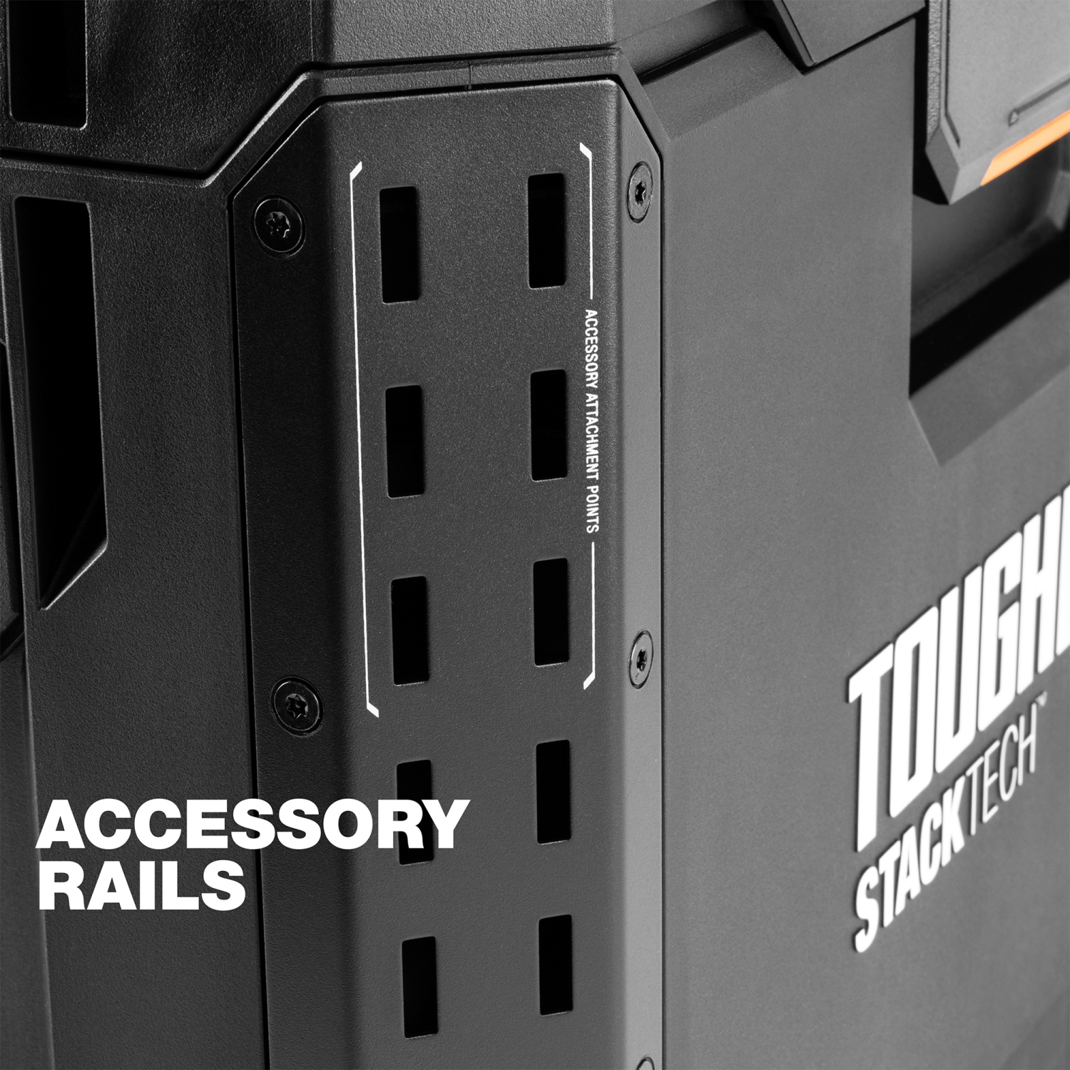 ToughBuilt – Boîte à outils verrouillable StackTech, organisateur de rangement en plastique durable, noir