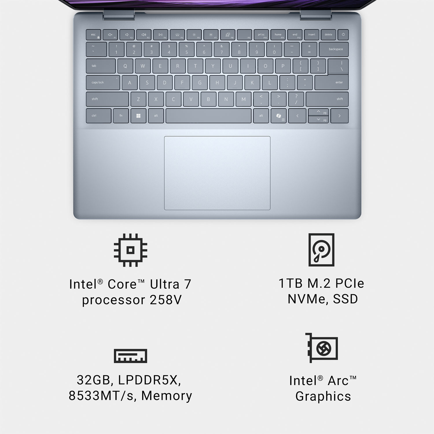 Dell Plus 14" Copilot+ PC Laptop - Ice Blue