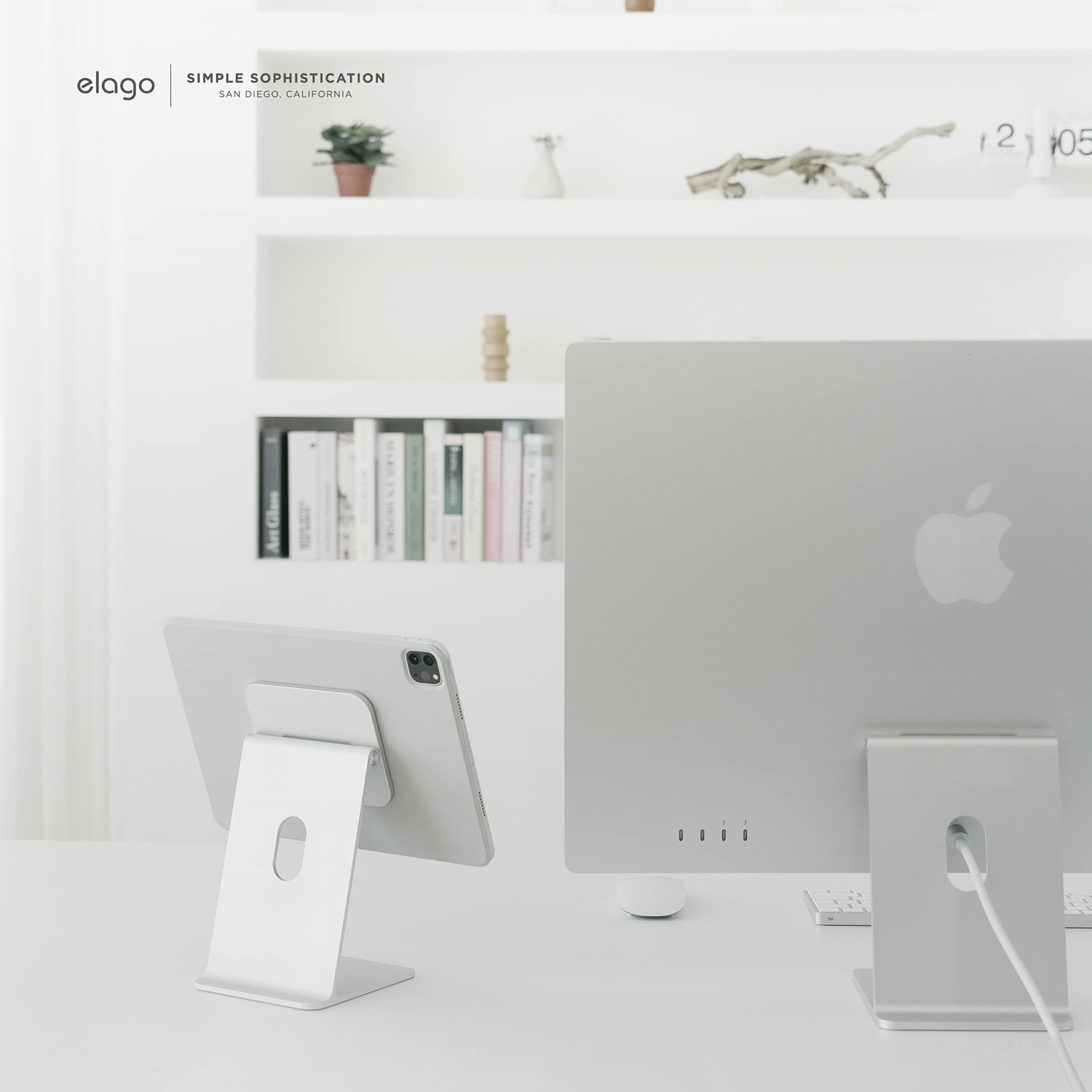 Support magnétique Elago Premium pour iPad Pro 12,9&nbsp;po, 11&nbsp;po (3ᵉ,2ᵉ gén), Air 10,9&nbsp;po (5ᵉ,4ᵉ gén), Mini 8,3&nbsp;po (6ᵉ gén, A17