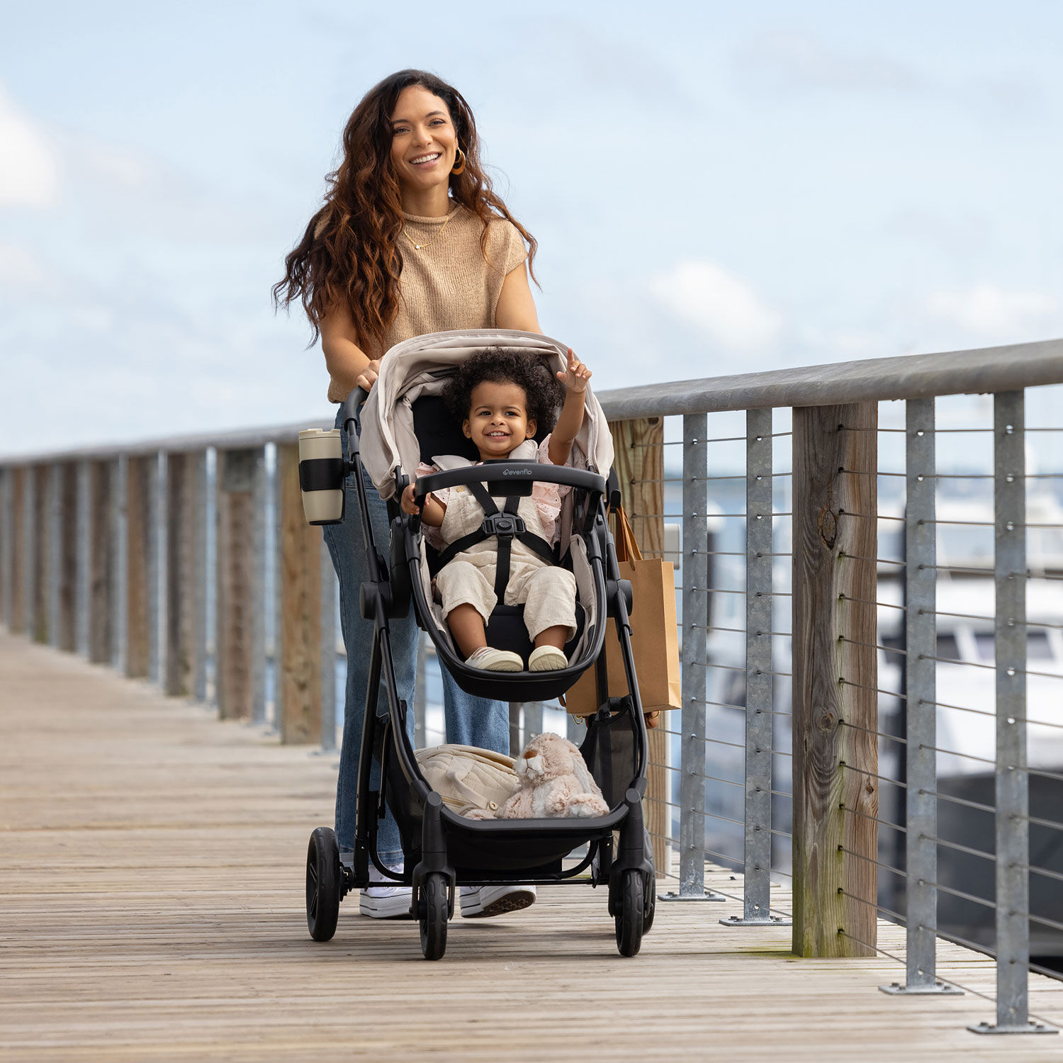 Evenflo Omni Signature Convertible Stroller with LiteMax Infant Car Seat - Porto Black