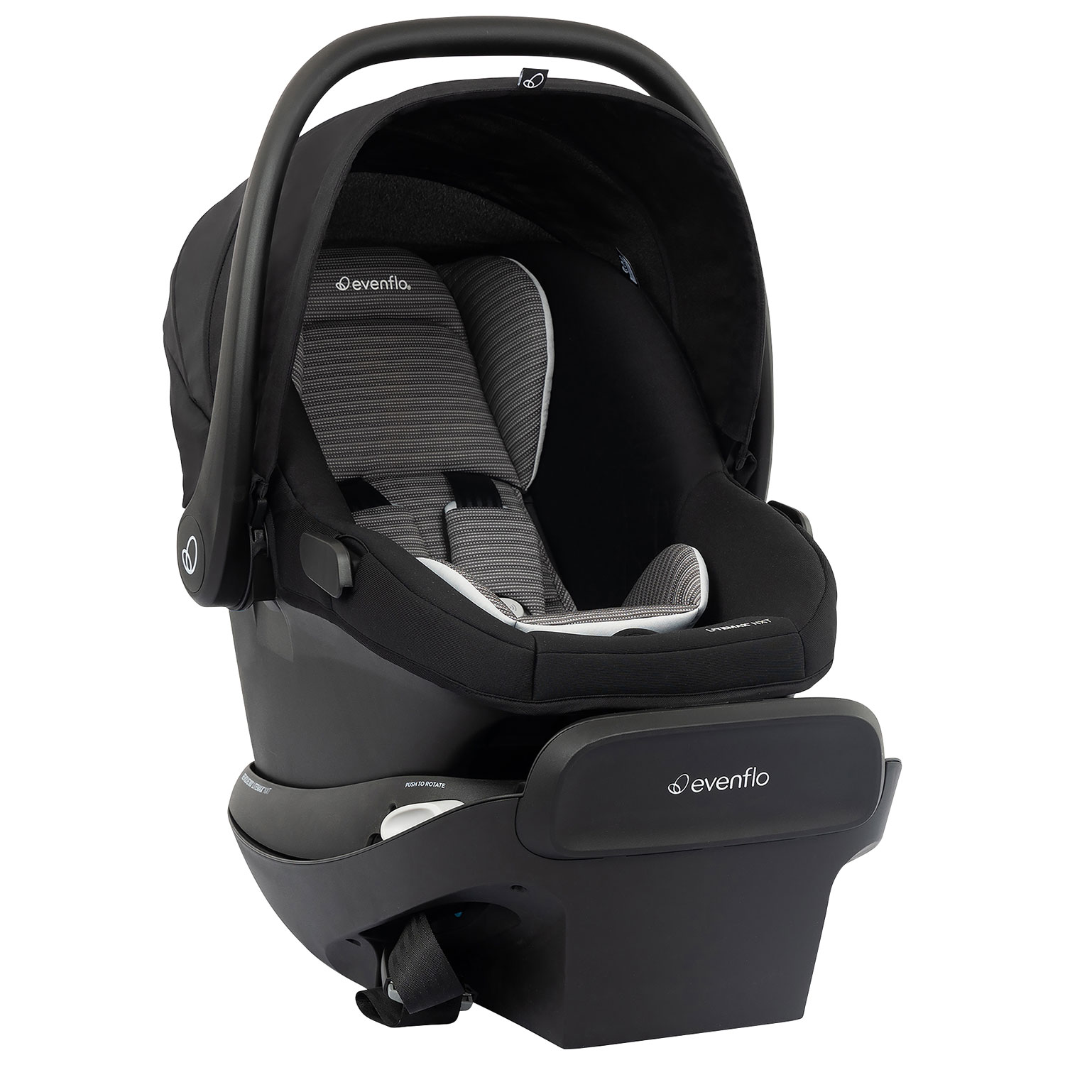 Siège d'auto pour bébé rotatif Revolve180 LiteMax NXT avec SensorSafe d'Evenflo - Gris cendré