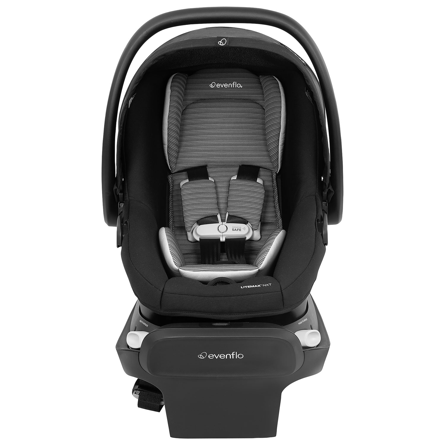 Siège d'auto pour bébé rotatif Revolve180 LiteMax NXT avec SensorSafe d'Evenflo - Gris cendré