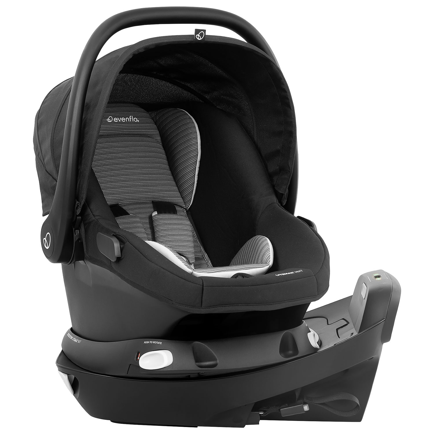 Siège d'auto pour bébé rotatif Revolve180 LiteMax NXT avec SensorSafe d'Evenflo - Gris cendré