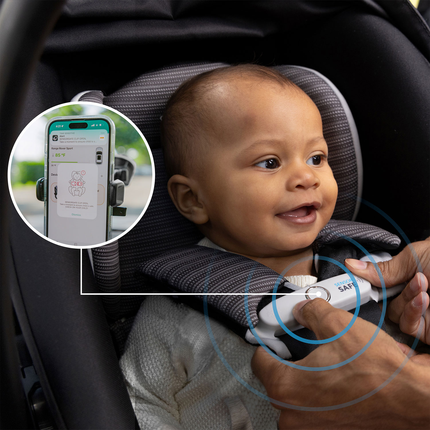Siège d'auto pour bébé rotatif Revolve180 LiteMax NXT avec SensorSafe d'Evenflo - Gris cendré