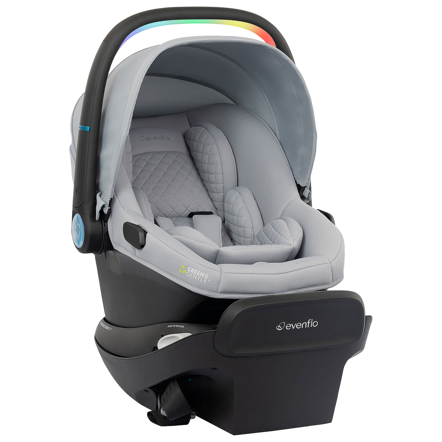 Siège d'auto pivotant pour bébé LiteMaxTM NXT avec technologie Sensory Soothe d'Evenflo - Quartz