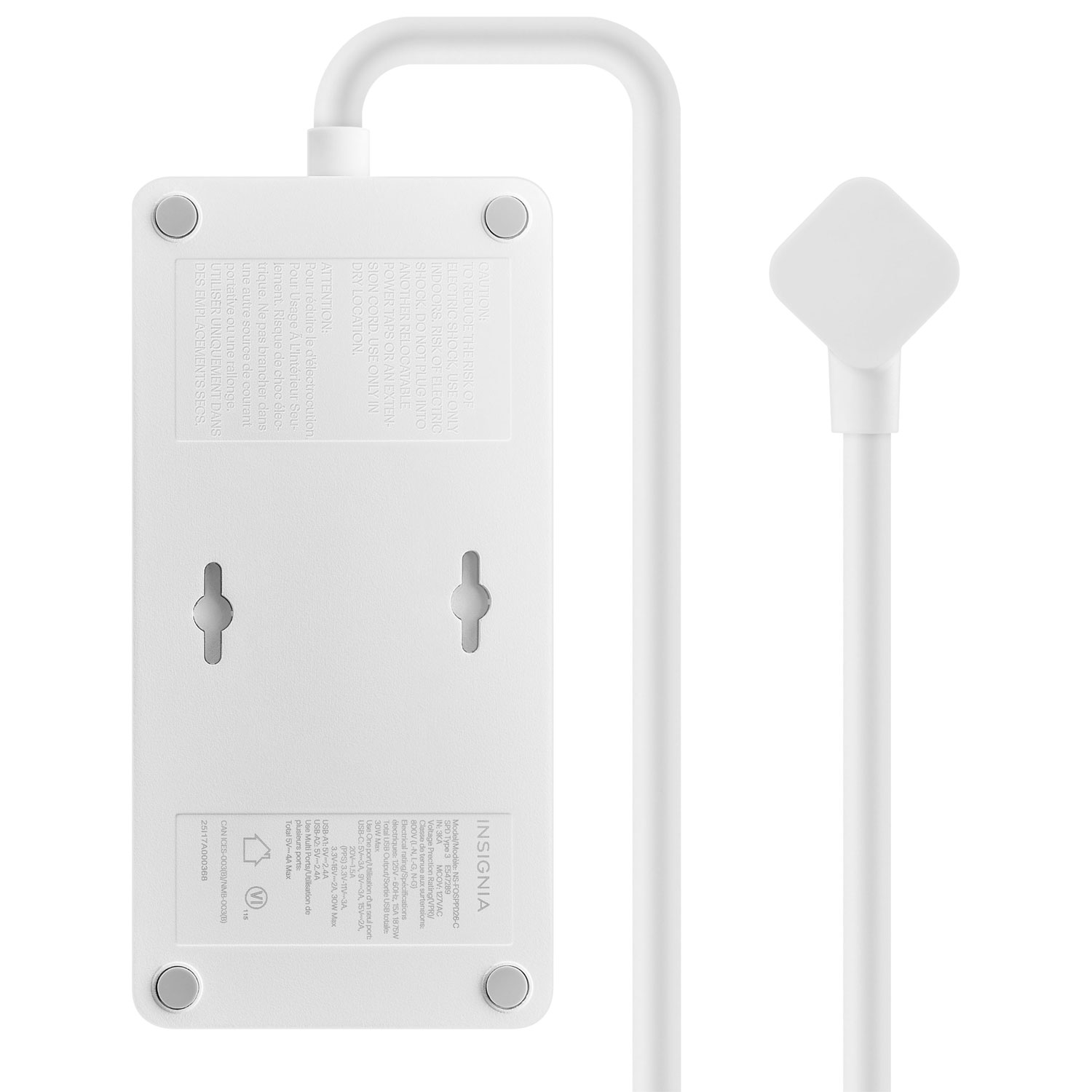 Parasurtenseur à 4 prises avec 2 ports USB et 1 port USB-C d'Insignia - Exclusivité Best Buy