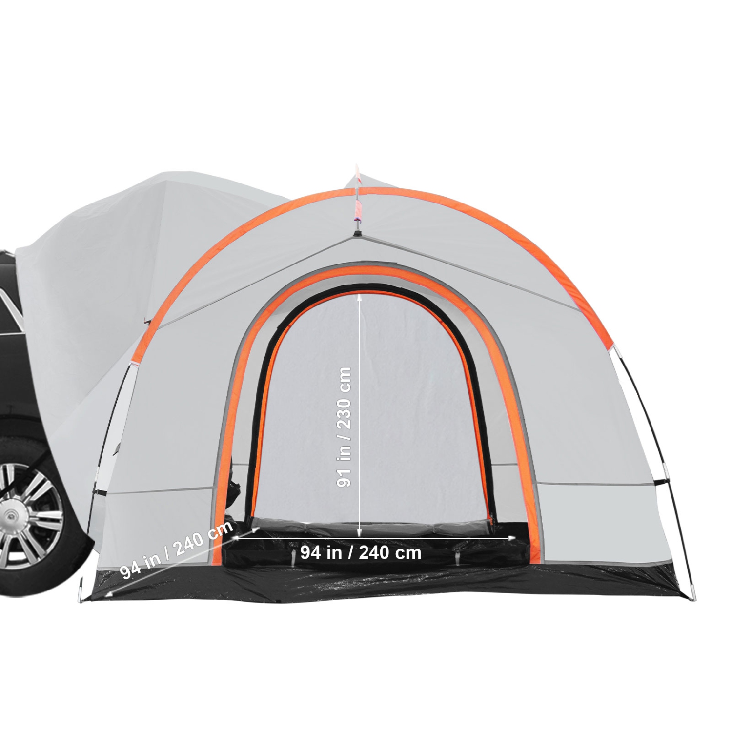 VEVOR 6-8 Person SUV Camping Tent, 8'-8' SUV Tent Attachment for Camping with Rain Layer and Carry Bag, PU2000mm Double Layer Truck Tent, Rear Tent