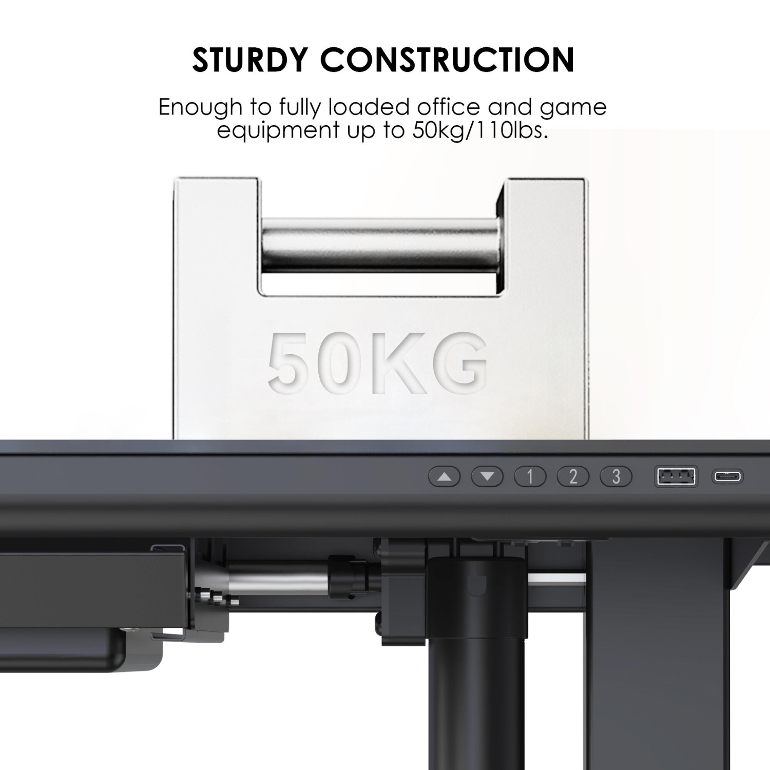 Bureau debout électrique à hauteur réglable avec dessus en verre trempé, bureau assis/debout ergonomique avec tiroir de 47,2 pox23,6 po,