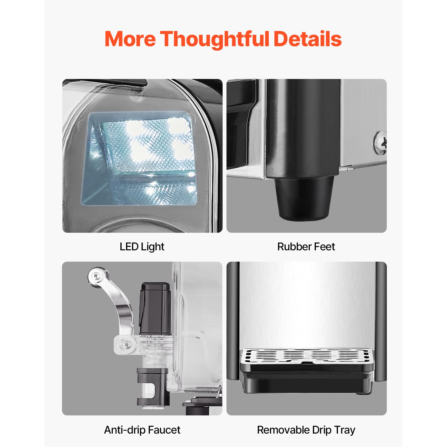 VEVOR 3L Commercial Slushy Machine, Single Tank Frozen Drink Machine, 12 Cups Stainless Steel Margarita Smoothie Frozen Drink Maker, Slushie Maker