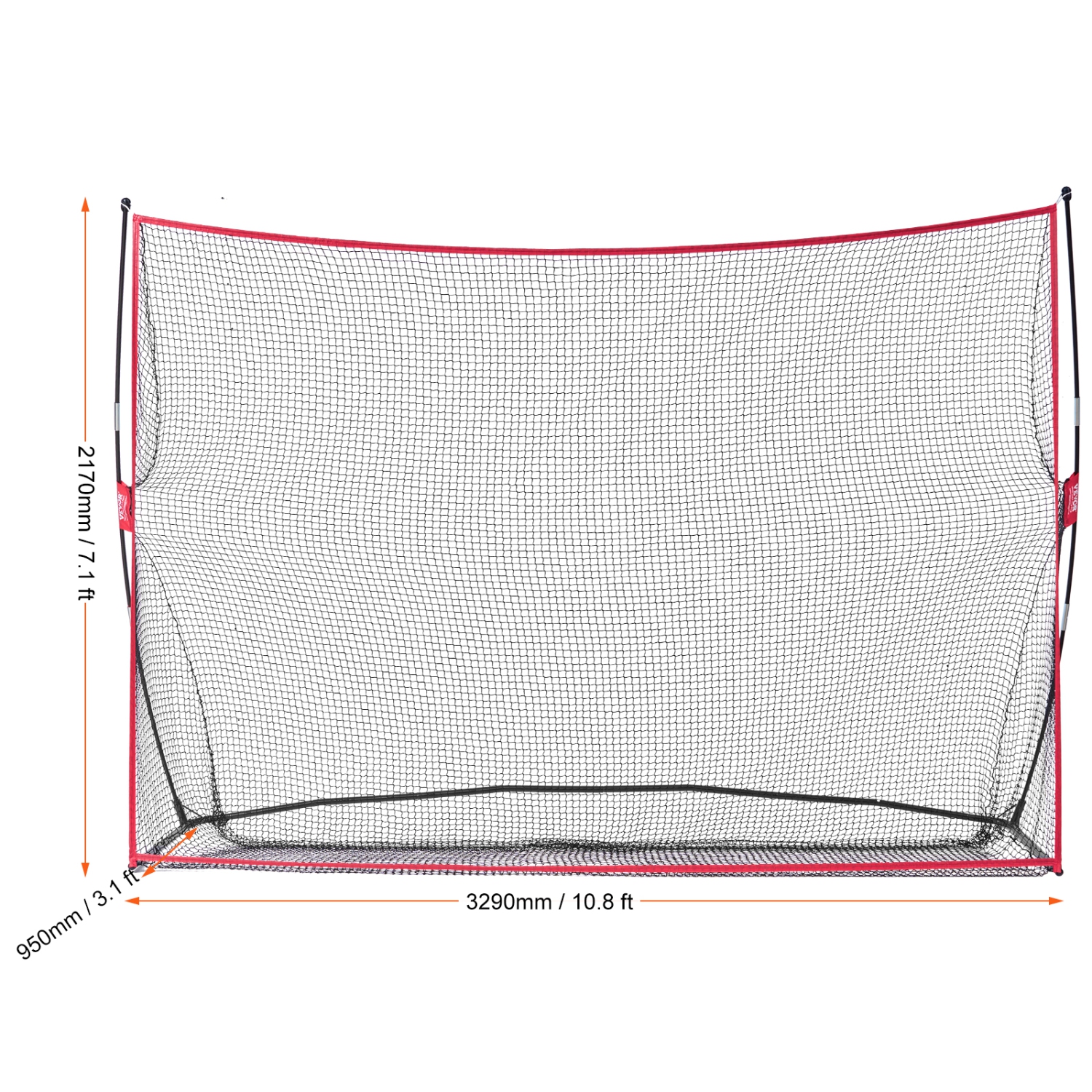 VEVOR 10.8x7ft Golf Practice Hitting Net, Personal Driving Range for Indoor Outdoor Use,Portable Home Golf Aid Net with Solid Fiberglass Frame and