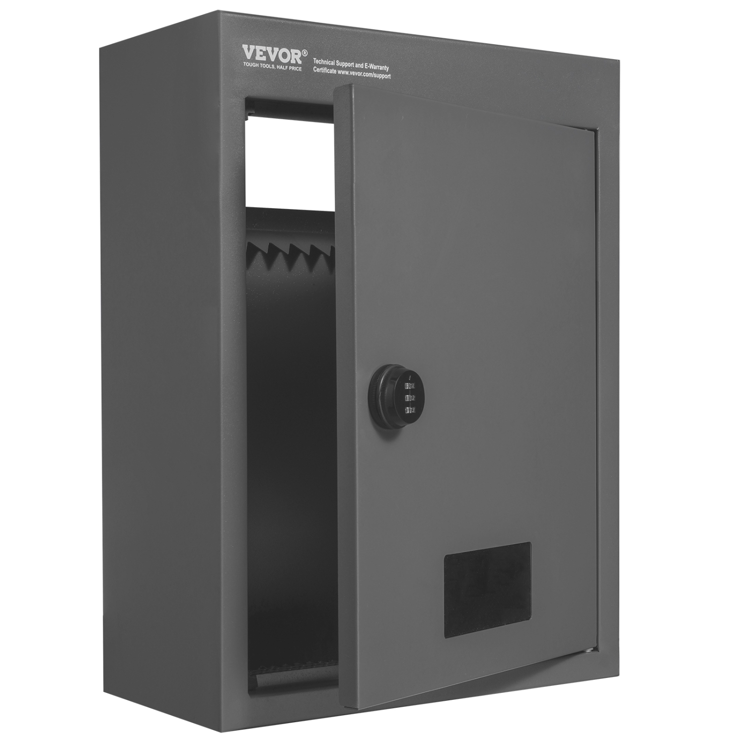 VEVOR 12.5x6.3x16.9 Through The Wall Drop Box, Heavy Duty Steel Through The Wall Mailbox with 2.8-7.9" 13" Combination Lock, Mail Drop Box, Dark Gray
