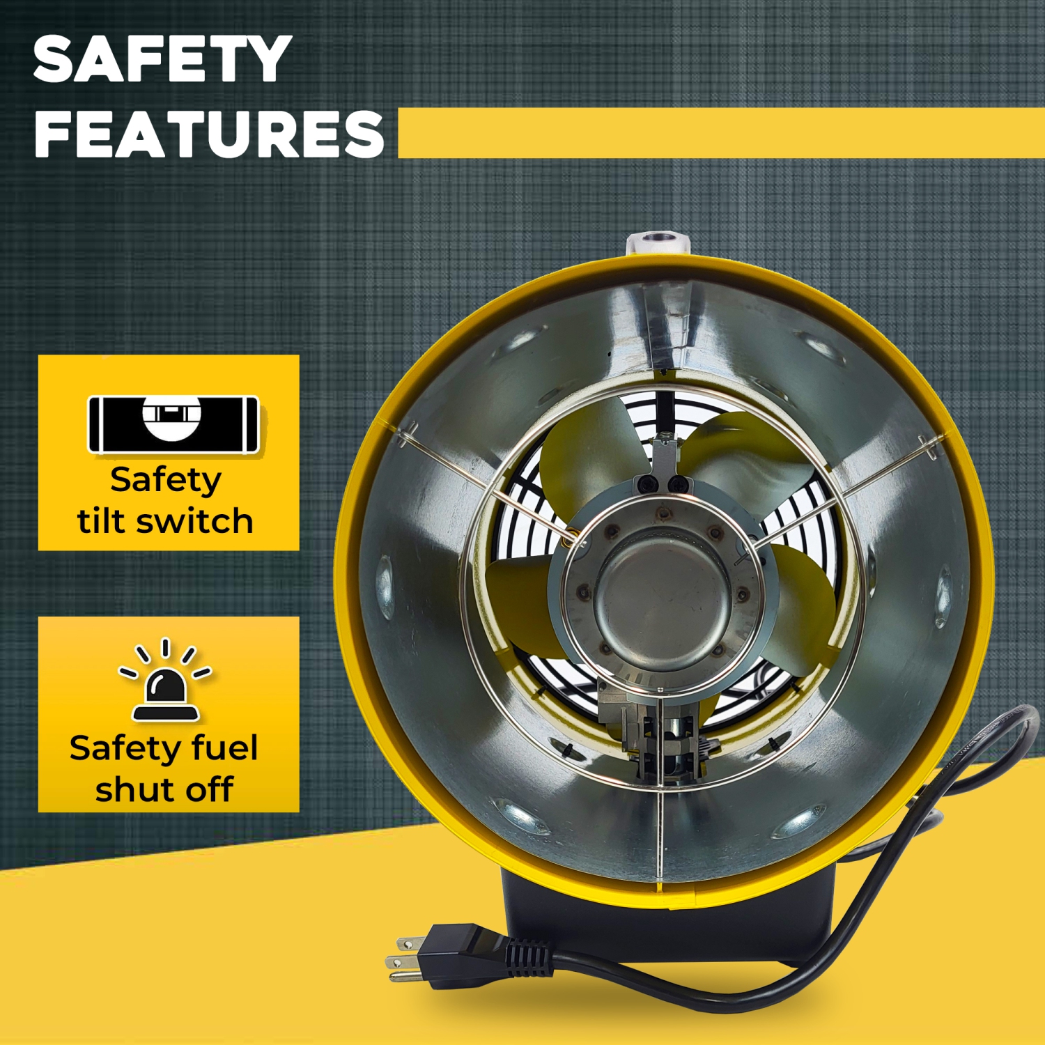 Chaufferette à air pulsé MB10 de Martin - Radiateur torpille portatif au gaz propane 34&nbsp;000&nbsp;BTU pour la construction; Salamandre LP de