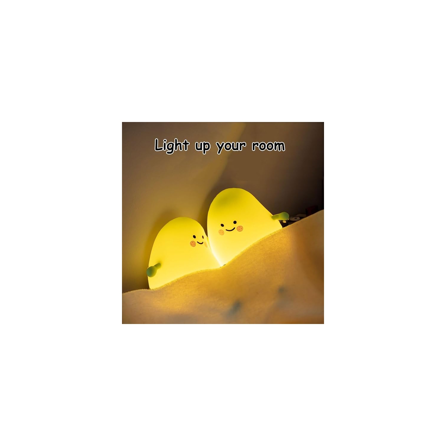 Veilleuse rechargeable pour enfants - lampe de mangue à commande tactile avec 3 niveaux de luminosité, protection oculaire, 1200&nbsp;mAh pile AAA