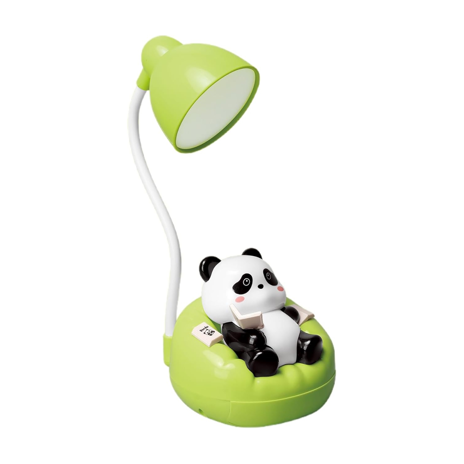 Desk Lamp for Kids Panda Night Light LED Desk Lamp USB Rechargeable Reading Lamp with Drawer Dimmable Panda Table Lamp for Kids' Room Bedroom Green