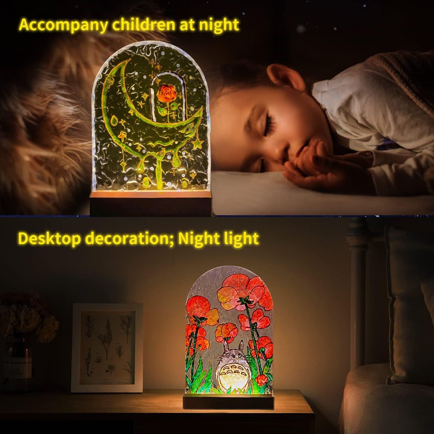 DIY Paint Your Own Night Light - Arts and Craft Kits for Kids Ages 6, 7, 8, 9, 10, 11, 12+ Teen Adult(Colors)