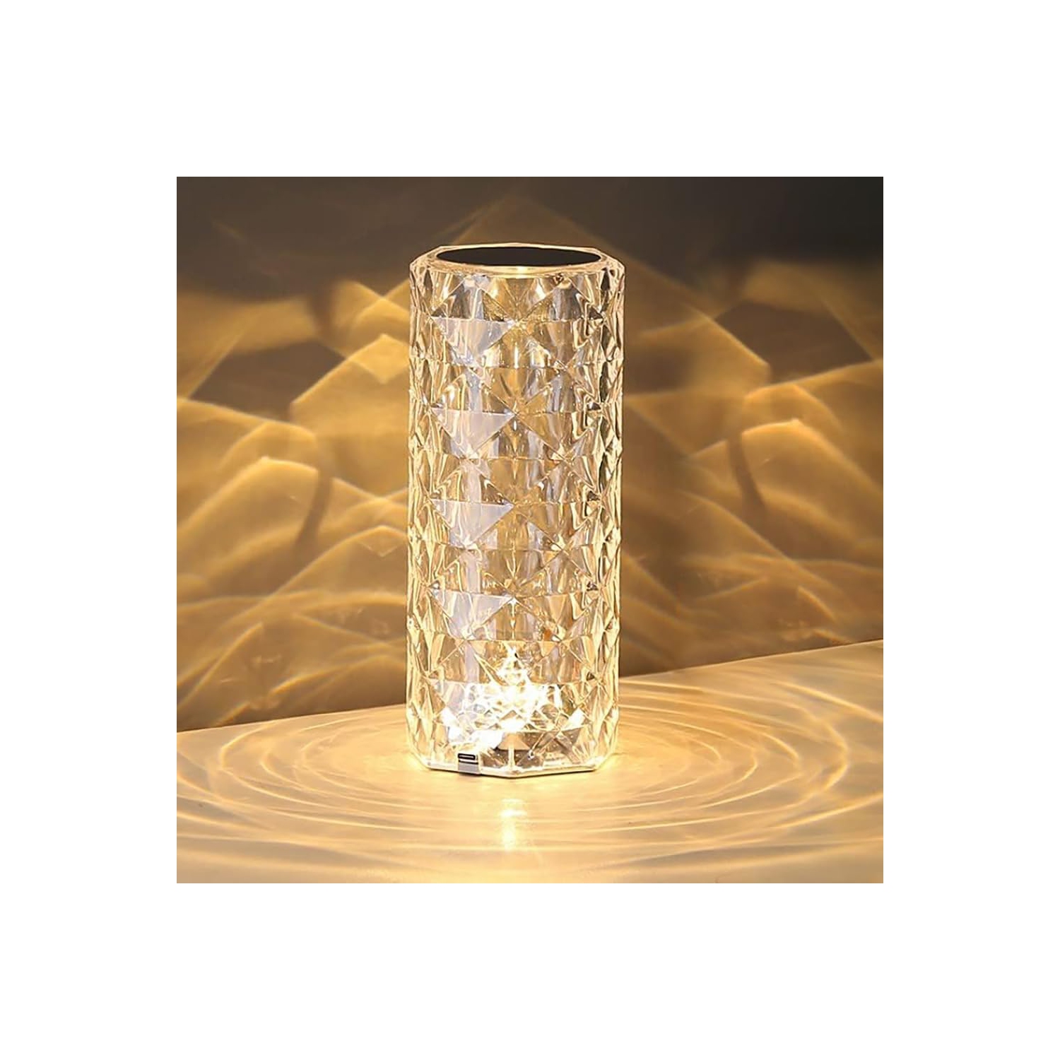 Portable Crystal Table Lamp,3 Color Touch Control Rechargeable Lamp,Crystal Bedside Lamp,Night Light,Room Decor Desk Lamp