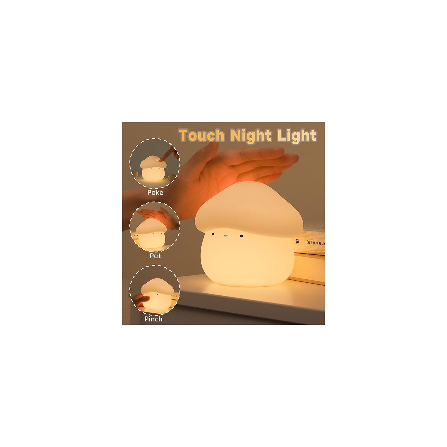 Veilleuse champignon pour enfants, lampe champignon en silicone avec minuterie, 2 niveaux d'intensité réglable pour chambre de bébé