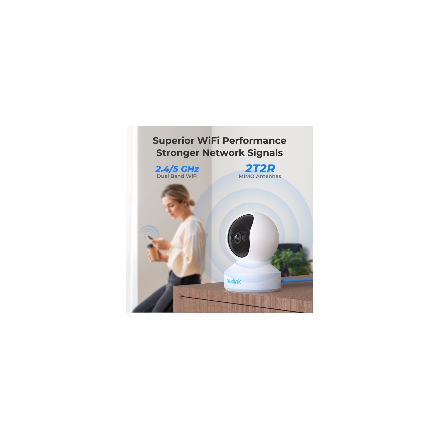 Reolink 5MP Smart Indoor WiFi PTZ Security Camera with 3X Zoom, Person/Pet Detection & Auto Tracking, 2.4/5 GHz Dual-Band WiFi, Two-Way Audio, Baby