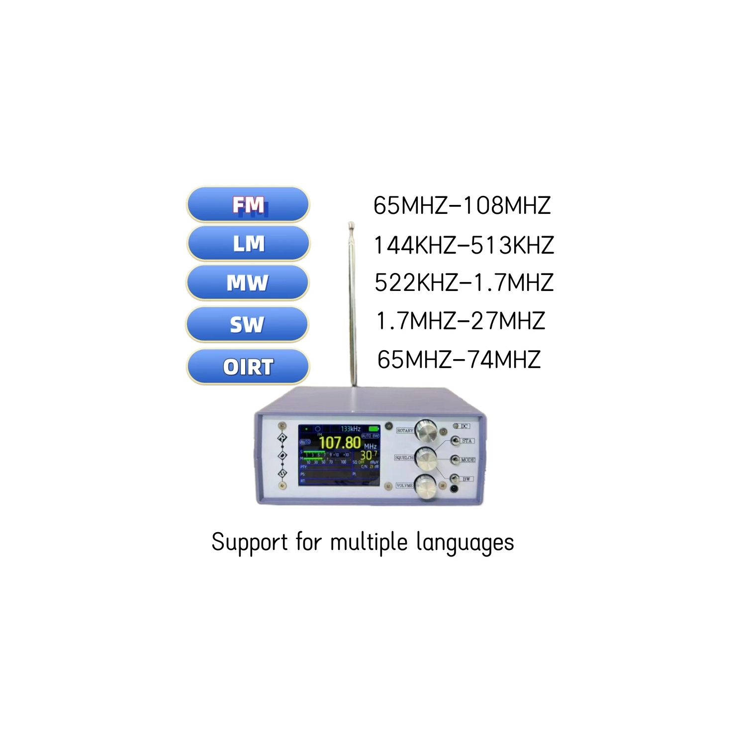 TEF6686 FM SW/MW/LW Récepteur radio DSP pleine bande RDS + batterie Chargeur de haut-parleur Antenne FM AM Radio