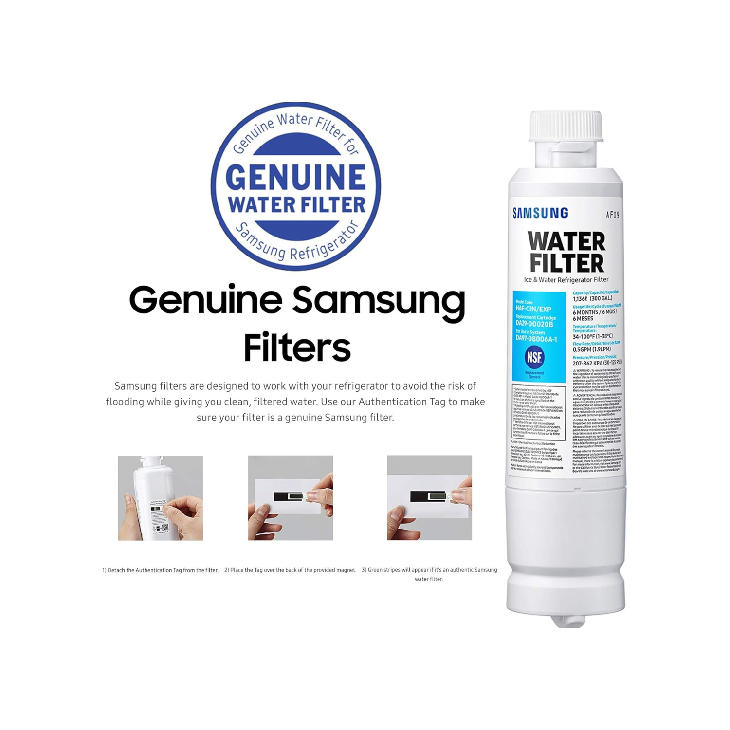 2 Pack Samsung DA29-00020B HAF-CIN/EXP Refrigerator Water Filter