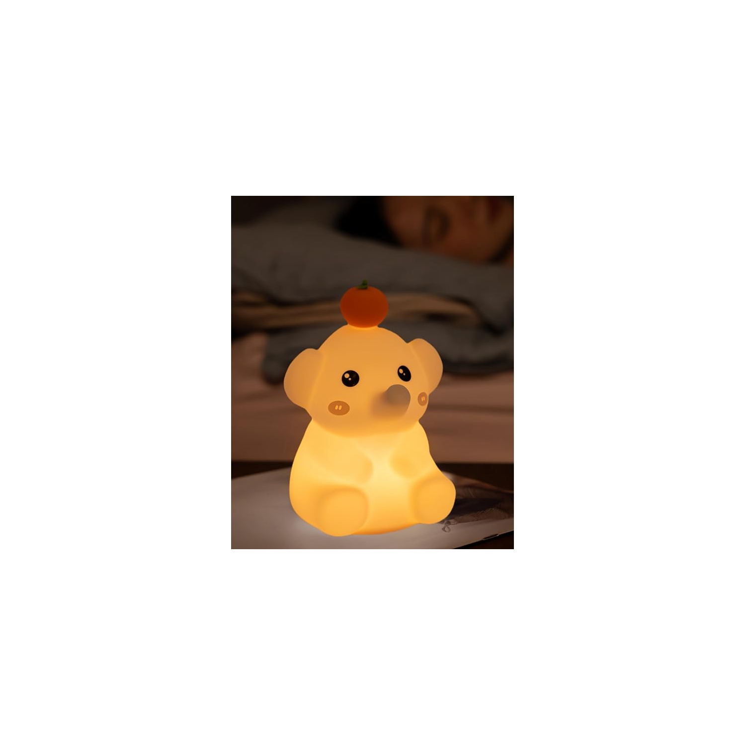 Veilleuse en forme d'éléphant de LED, lampe douce en forme d'éléphant pour chambre de bébé, lampes rechargeables à intensité réglable pour chambre à