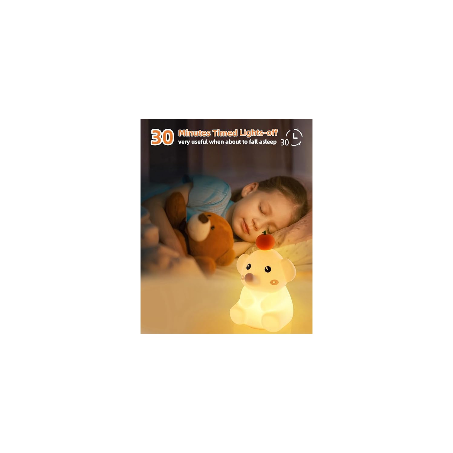 Veilleuse en forme d'éléphant de LED, lampe douce en forme d'éléphant pour chambre de bébé, lampes rechargeables à intensité réglable pour chambre à
