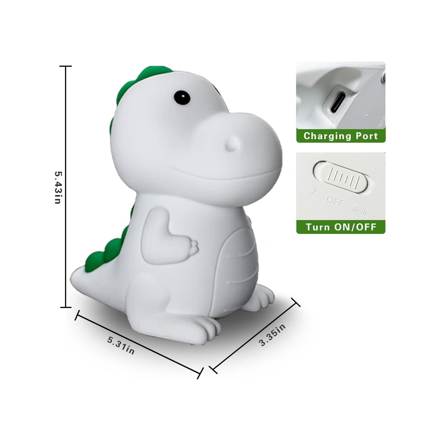 Veilleuse pour enfants, Cute lampe lapin en silicone pour bébé et tout-petit, Veilleuse animale pour chambre à coucher, Lampe de chevet KAWAII pour