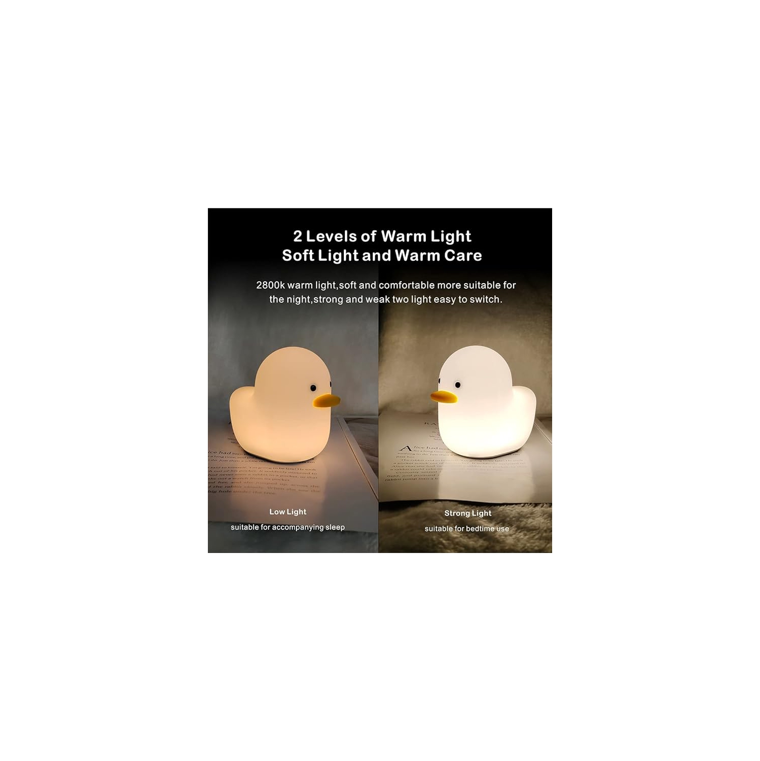 Kids Night Light, Cute Silicone Duck Nursery Lamp for Baby and Toddler,Animal Night Light,Squishy Night Light for Bedroom and Kids Room(Duck)